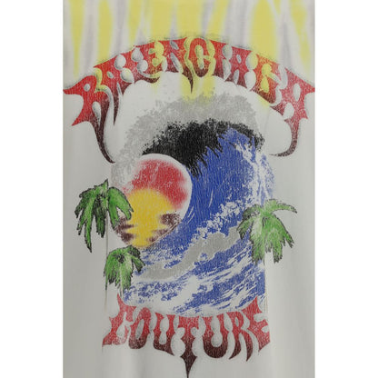 Balenciaga Extreme Tie Dye Bicolor Cotton T-Shirt Men's Designer Crew Neck Tee AW26