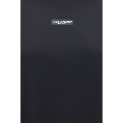 Dolce & Gabbana Black Cotton Logo Patch T-Shirt | Authentic Designer Menswear | Kloset97