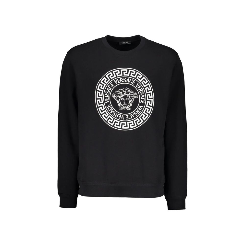Versace Black Cotton Sweatshirt Men's Medusa Head Designer Jumper Luxury Fashion