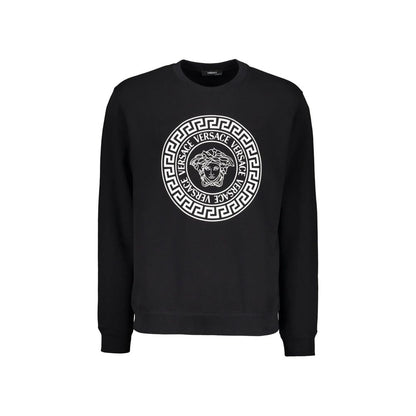 Versace Black Cotton Sweatshirt Men's Medusa Head Designer Jumper Luxury Fashion