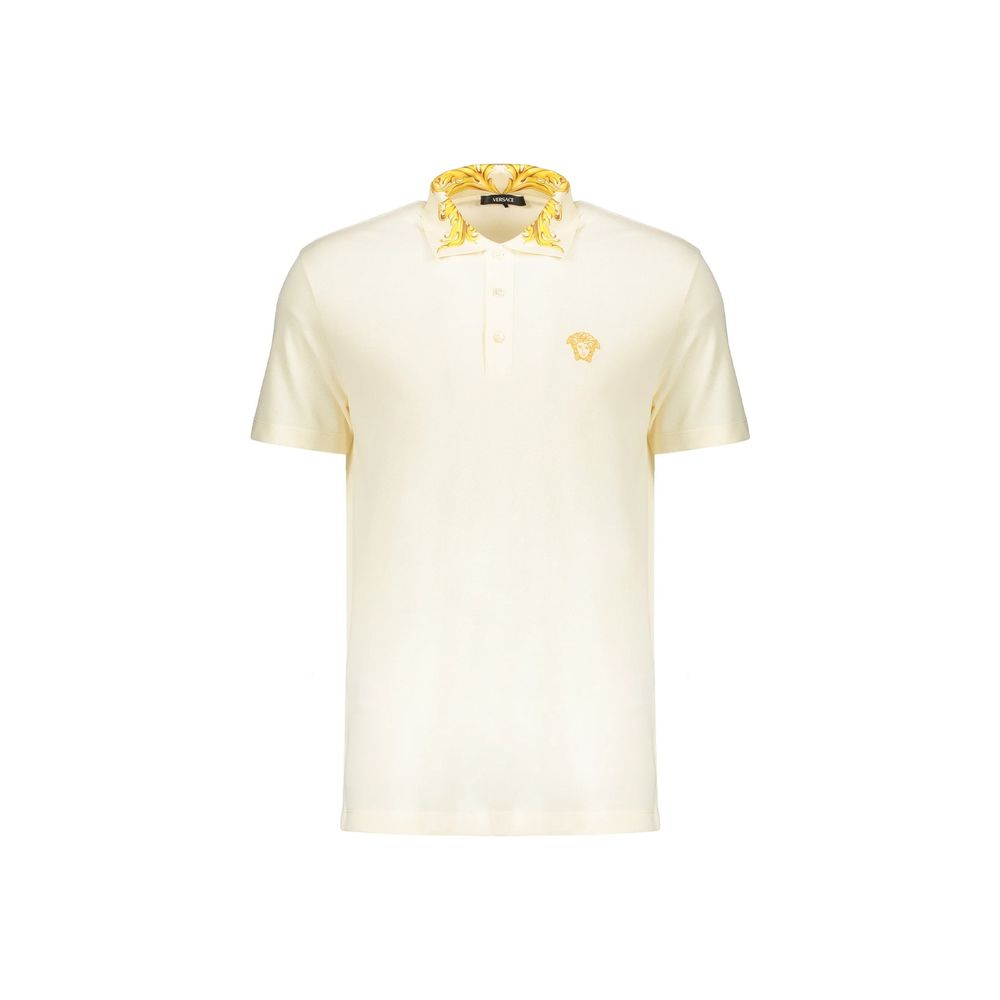 Versace Bicolor Cotton Polo Shirt for Men with Medusa Patch | Kloset97
