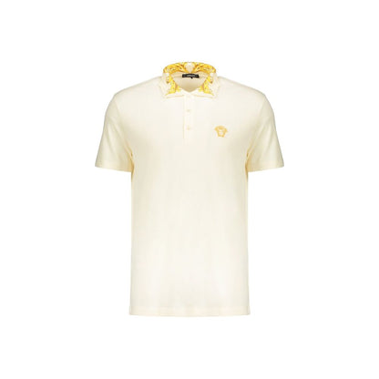 Versace Bicolor Cotton Polo Shirt for Men with Medusa Patch | Kloset97