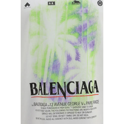 Balenciaga White Cotton Graphic T-Shirt AW26 | Luxury Designer Men's Tee | Kloset97