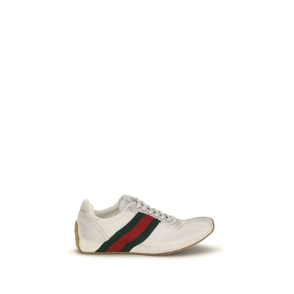 Gucci Tempo White Athletic Sneakers with Web Detail | Luxury Designer Footwear | Kloset97
