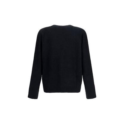 Represent Black Alpaca Vicugna Pacos Blend V-Neck Button Cardigan AW26