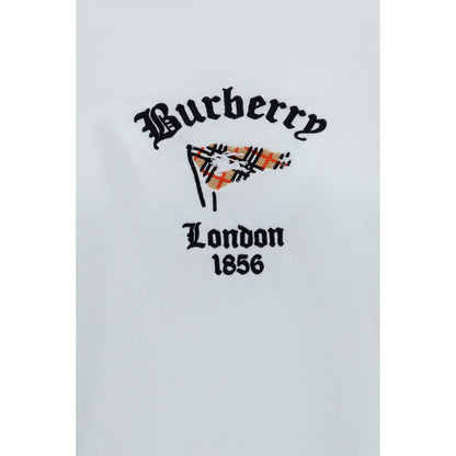 Burberry White Cotton Check Flag Embroidered Logo T-Shirt Regular Fit Men's AW26