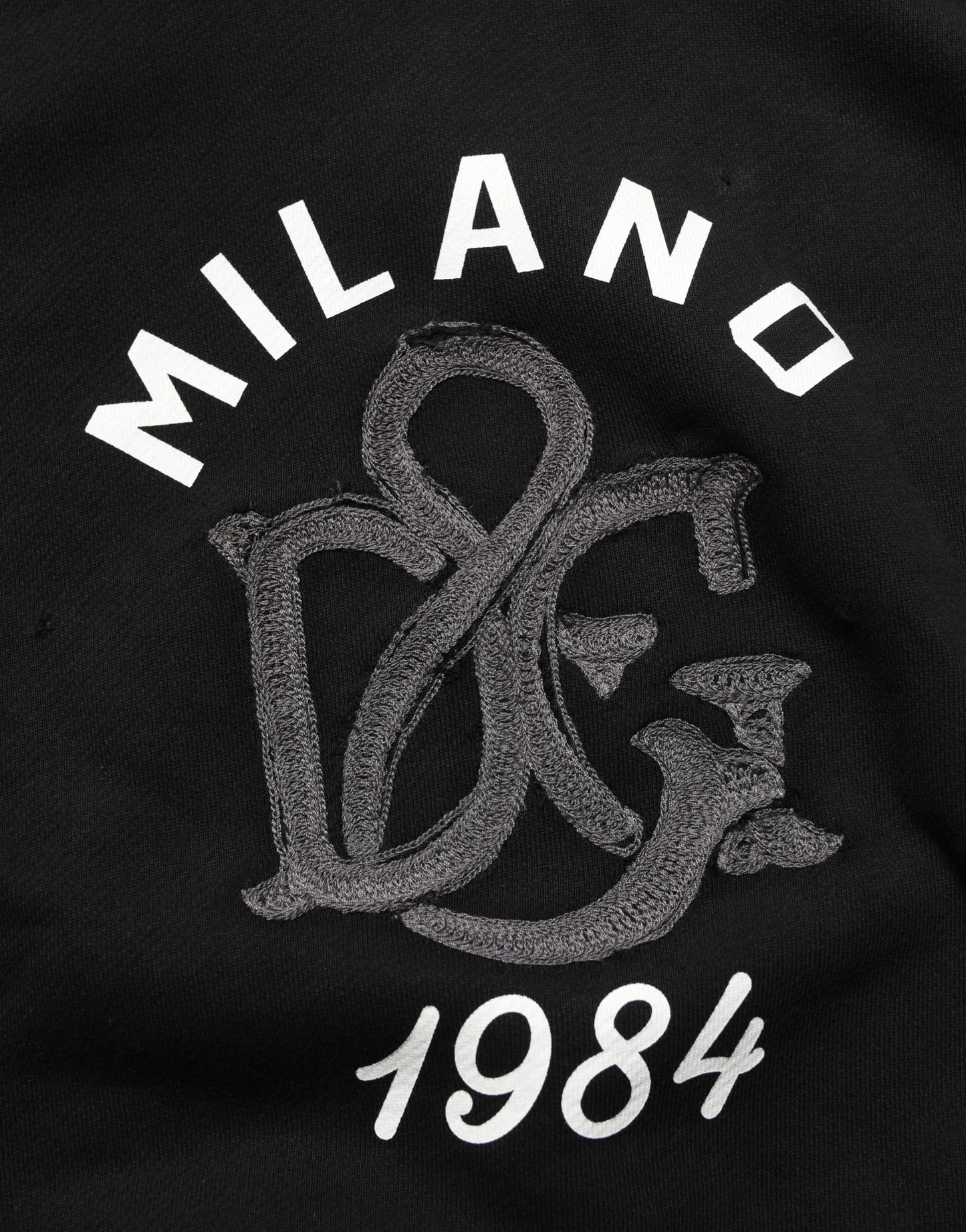 Dolce & Gabbana Milano 1984 Black Cotton Hoodie | Made in Italy Luxury Mens Sweatshirt