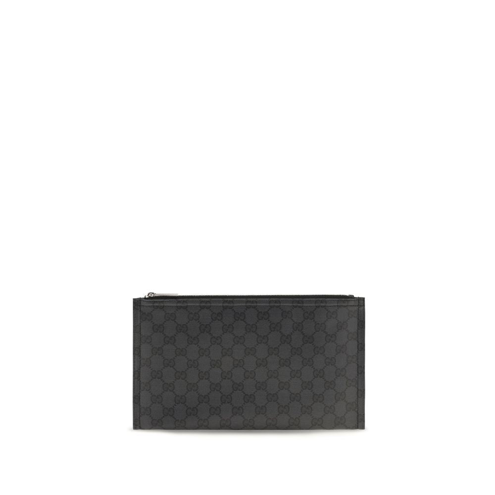 Gucci Black GG Canvas Essence Classic Large Clutch Pouch Bag | Luxury Designer AW26