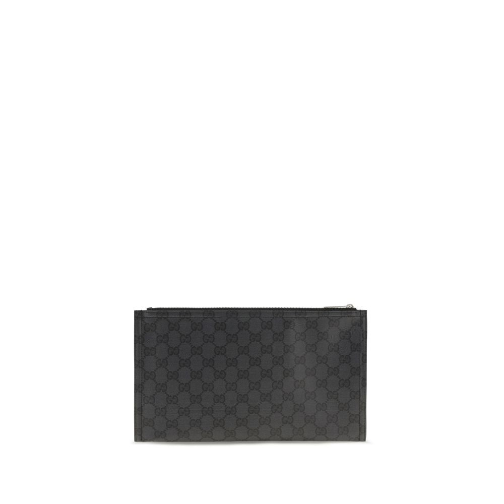 Gucci Black GG Canvas Essence Classic Large Clutch Pouch Bag | Luxury Designer AW26