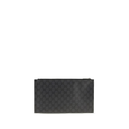 Gucci Black GG Canvas Essence Classic Large Clutch Pouch Bag | Luxury Designer AW26