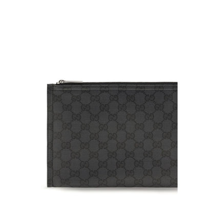 Gucci Black GG Canvas Essence Classic Large Clutch Pouch Bag | Luxury Designer AW26