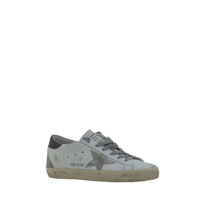 Golden Goose Super-Star White Goatskin Leather Sneakers | Luxury Designer Trainers | Kloset97