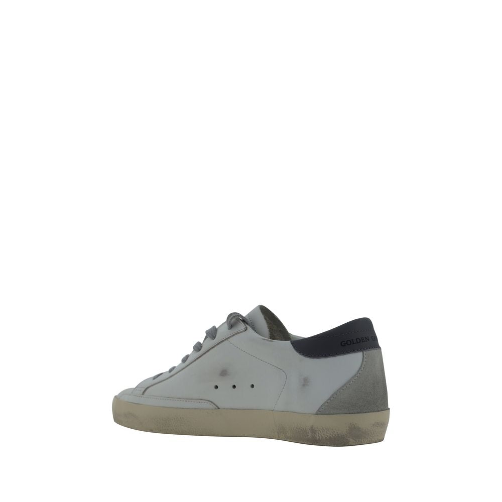 Golden Goose Super-Star White Goatskin Leather Sneakers | Luxury Designer Trainers | Kloset97