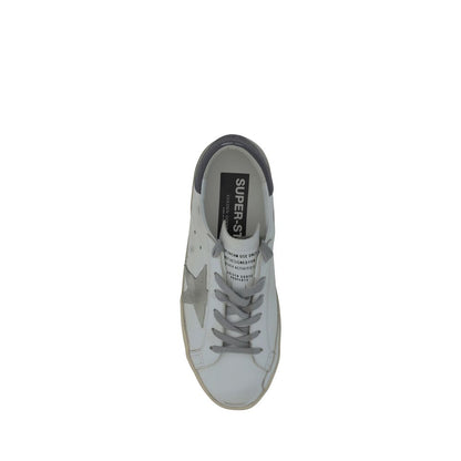 Golden Goose Super-Star White Goatskin Leather Sneakers | Luxury Designer Trainers | Kloset97