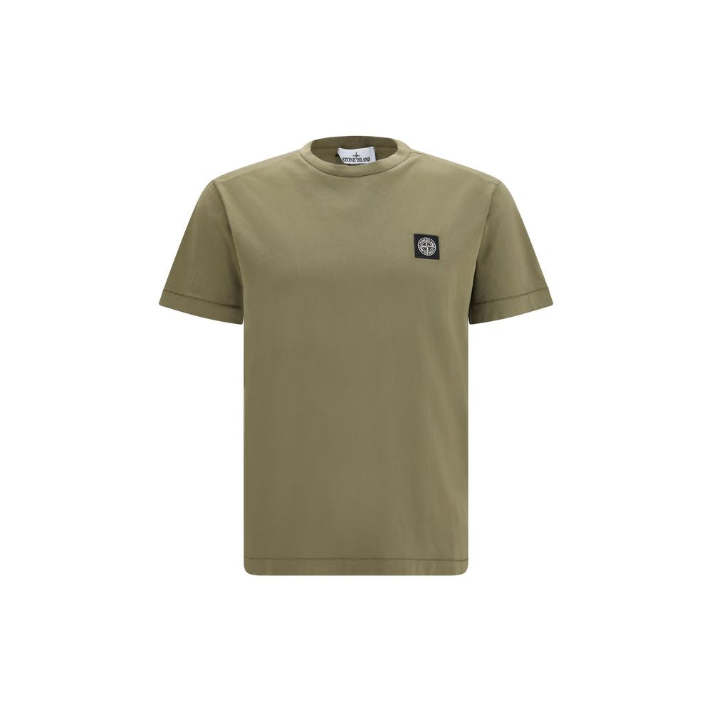 Stone Island Bicolor Cotton T-Shirt | Men's Designer Logo Patch Tee | Kloset97