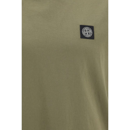 Stone Island Bicolor Cotton T-Shirt | Men's Designer Logo Patch Tee | Kloset97