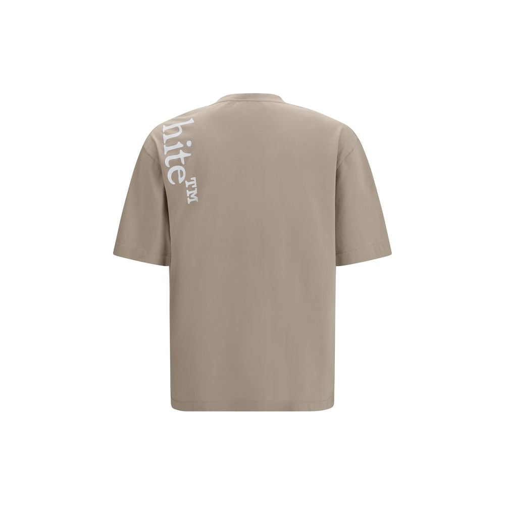 Off-White Beige Vertical Bookish Skate T-Shirt AW26 | Premium Cotton Designer Tee Meta Title