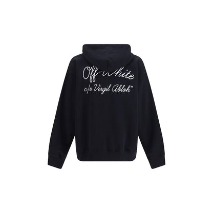 Off-White Black Script Logo Skate Hoodie | Luxury Designer Cotton Sweatshirt AW26