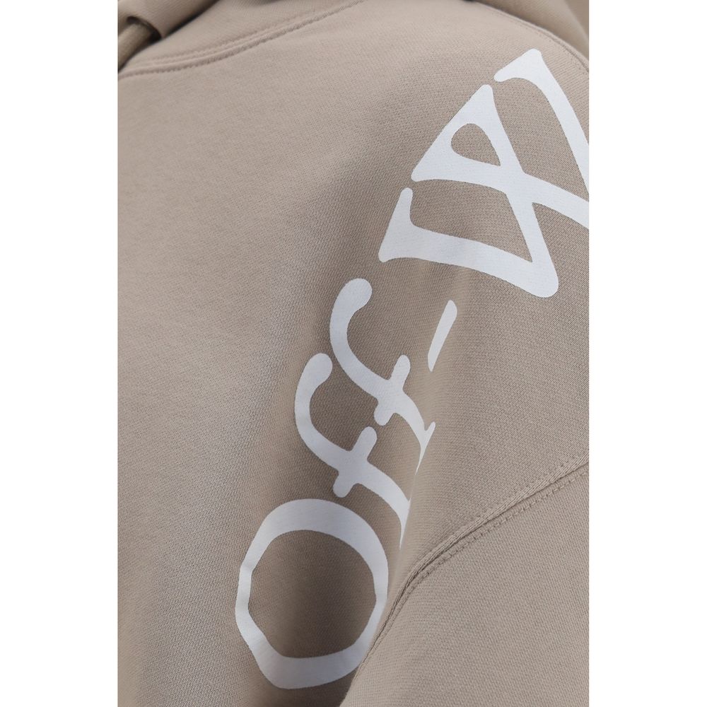 Off-White Beige Vertical Bookish Skate Hoodie AW26 | Men's Designer Cotton Sweatshirt