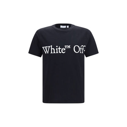 Off-White Black Bookish Scarf Cotton T-Shirt | Men's Designer Graphic Tee | AW26