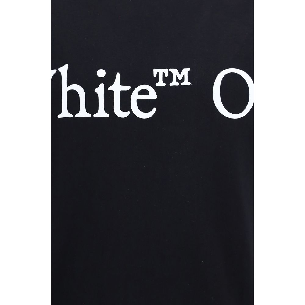 Off-White Black Bookish Scarf Cotton T-Shirt | Men's Designer Graphic Tee | AW26