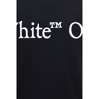 Off-White Black Bookish Scarf Cotton T-Shirt | Men's Designer Graphic Tee | AW26