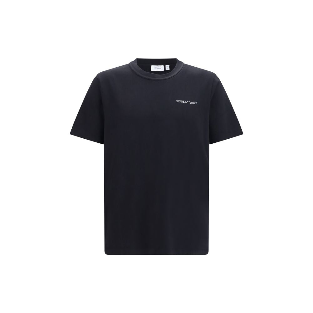 Off-White Logo Quote Black Cotton T-Shirt | Men's Designer Crew Neck Tee | AW26