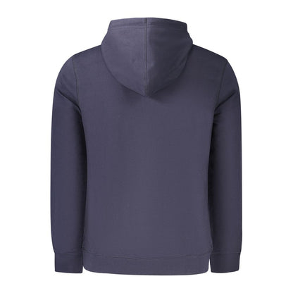 Hugo Boss Blue Cotton Hoodie for Men | Embroidered Logo Luxury Pullover Hoodie