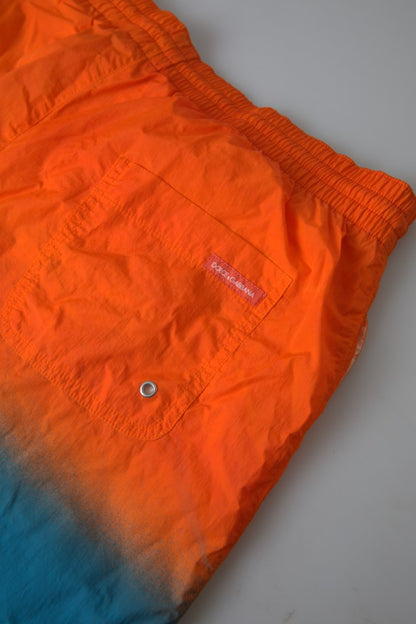 Dolce & Gabbana Gradient Swim Shorts Orange Blue Designer Beachwear Italy