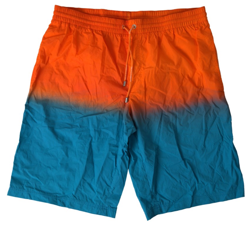 Dolce & Gabbana Gradient Swim Shorts Orange Blue Designer Beachwear Italy