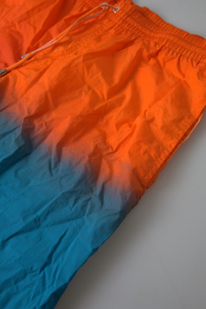 Dolce & Gabbana Gradient Swim Shorts Orange Blue Designer Beachwear Italy