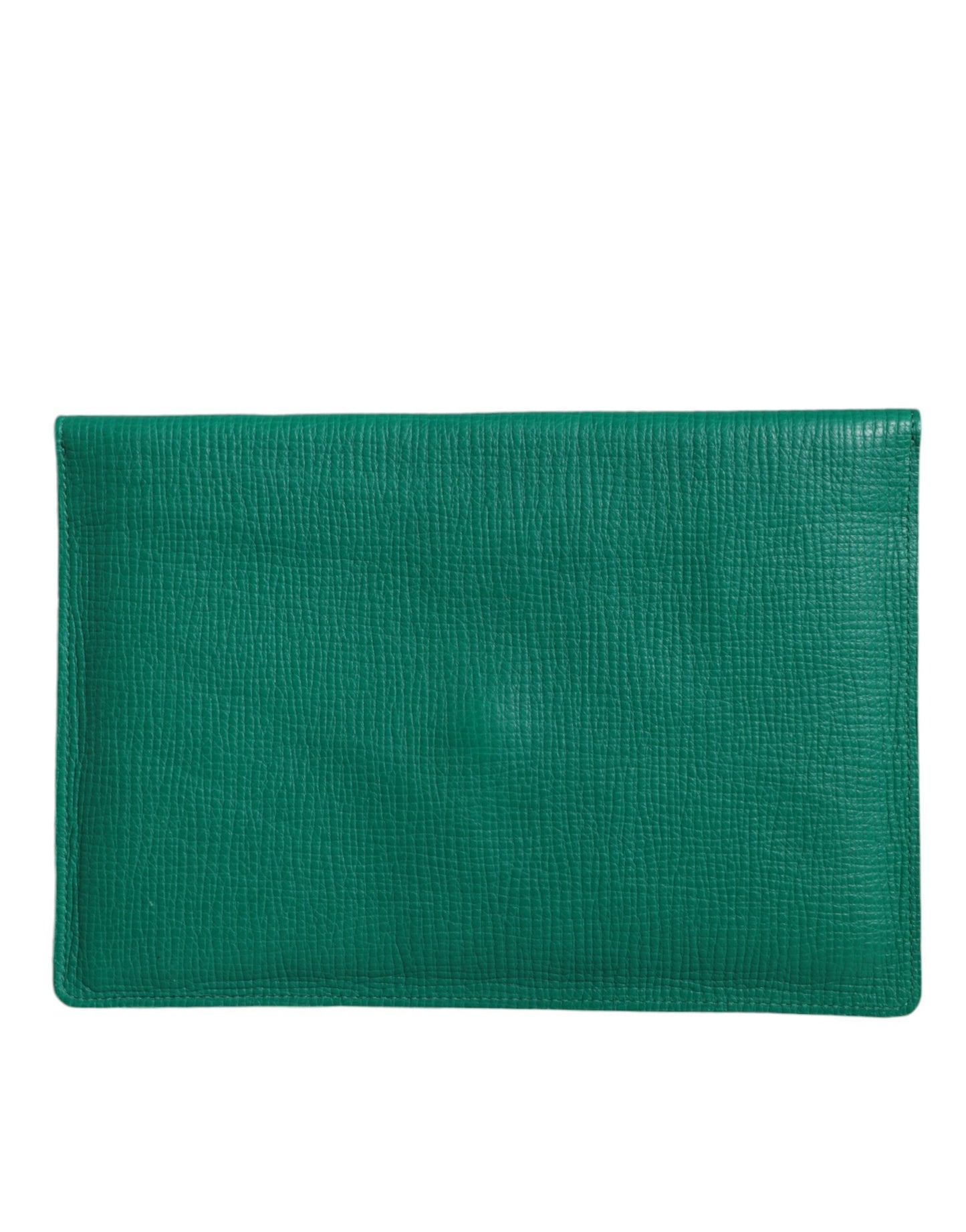 Dolce & Gabbana Green Leather Clutch Bag Mini Purse Tablet Pouch Made in Italy