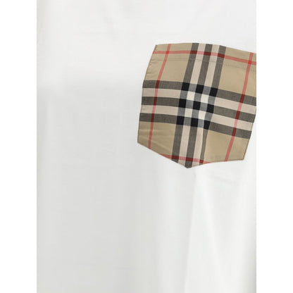 Burberry Archive Check Pocket Oversized White Cotton T-Shirt Men's Luxury Designer Tee