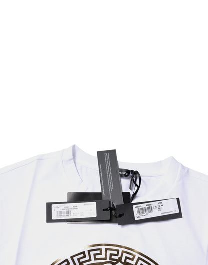 Versace Medusa Print White Cotton T-Shirt – Made in Italy Luxury Designer Tee