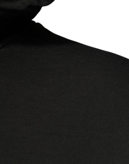 Dolce & Gabbana DG Shield Hoodie Black Cotton Pullover Sweatshirt Made in Italy