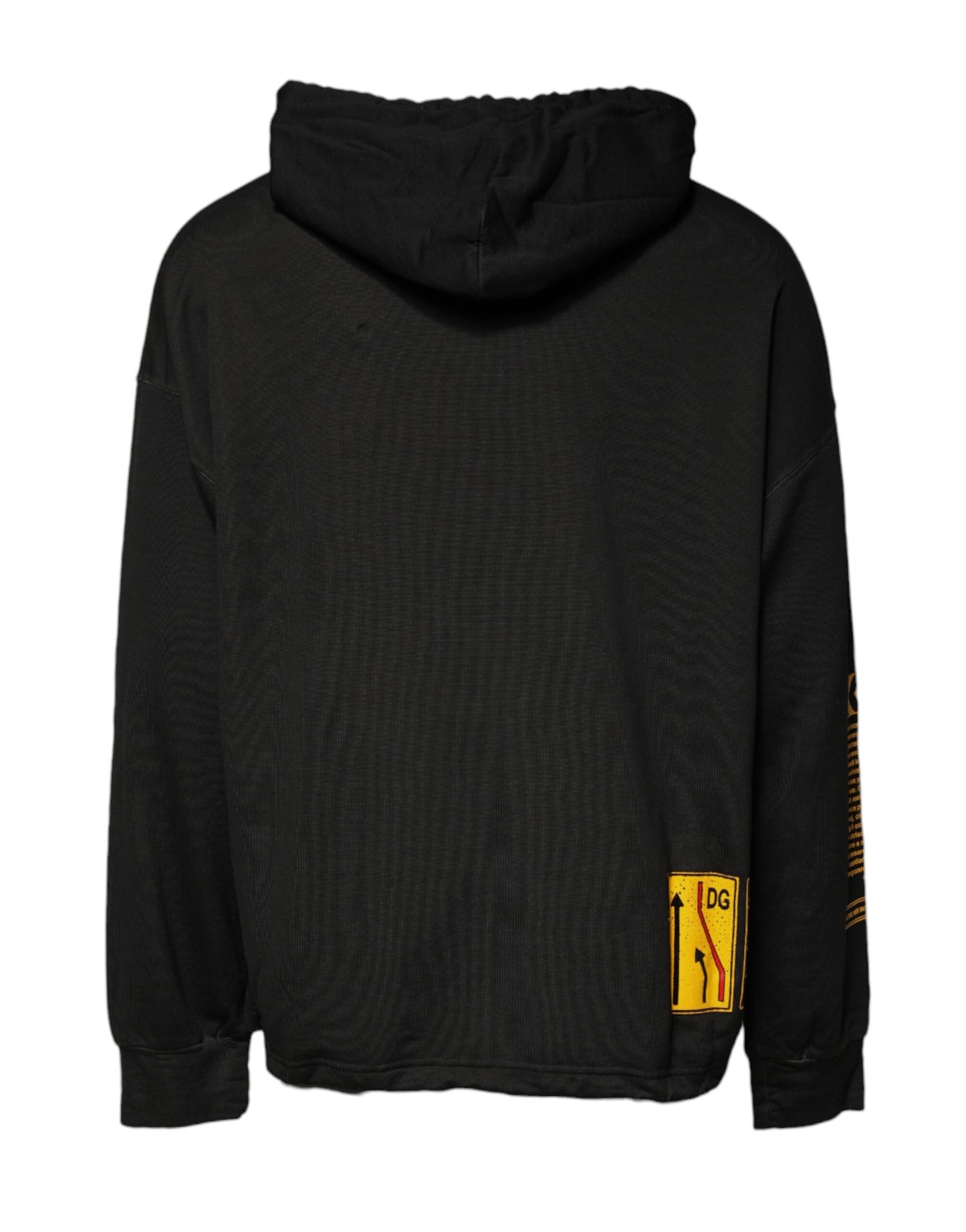 Dolce & Gabbana DG Shield Hoodie Black Cotton Pullover Sweatshirt Made in Italy