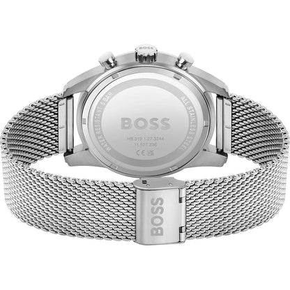 Hugo Boss Silver Stainless Steel Green Dial Men's Dress Watch 44mm Quartz | Luxury Timepiece