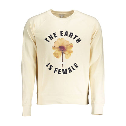 GANT Beige Cotton Sweatshirt Men Crewneck Logo Jumper Designer Casual