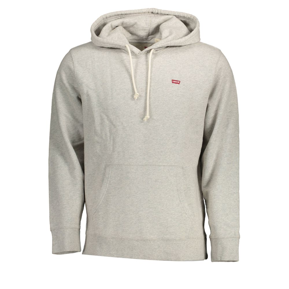 Levi’s Grey Cotton Hoodie Men’s Pullover Casual Streetwear Logo Sweatshirt