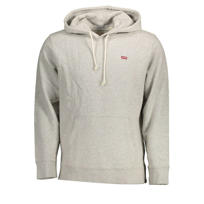 Levi’s Grey Cotton Hoodie Men’s Pullover Casual Streetwear Logo Sweatshirt