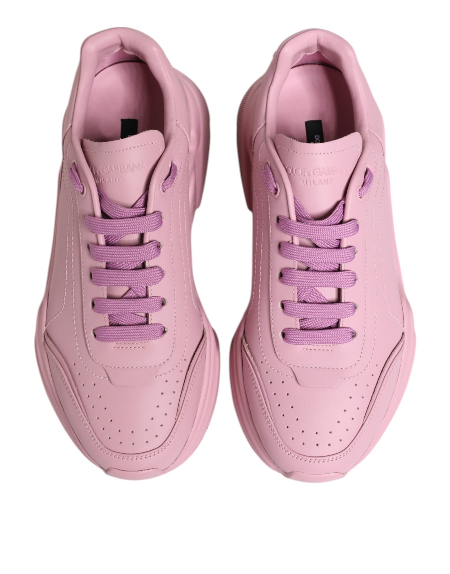 Dolce & Gabbana Daymaster Pink Leather Sneakers | Luxury Designer Low Top Trainers
