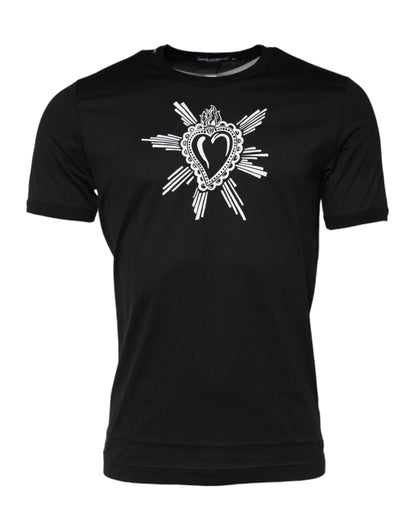 Dolce & Gabbana Black Crew Neck T-Shirt – Men's Luxury Cotton Tee