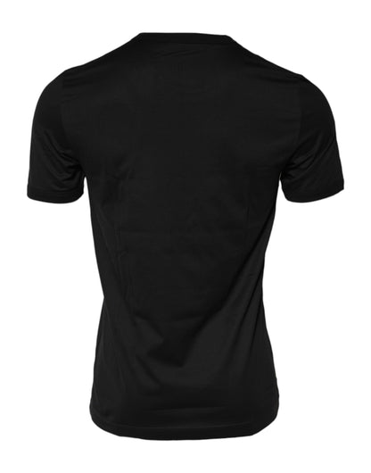 Dolce & Gabbana Black Crew Neck T-Shirt – Men's Luxury Cotton Tee