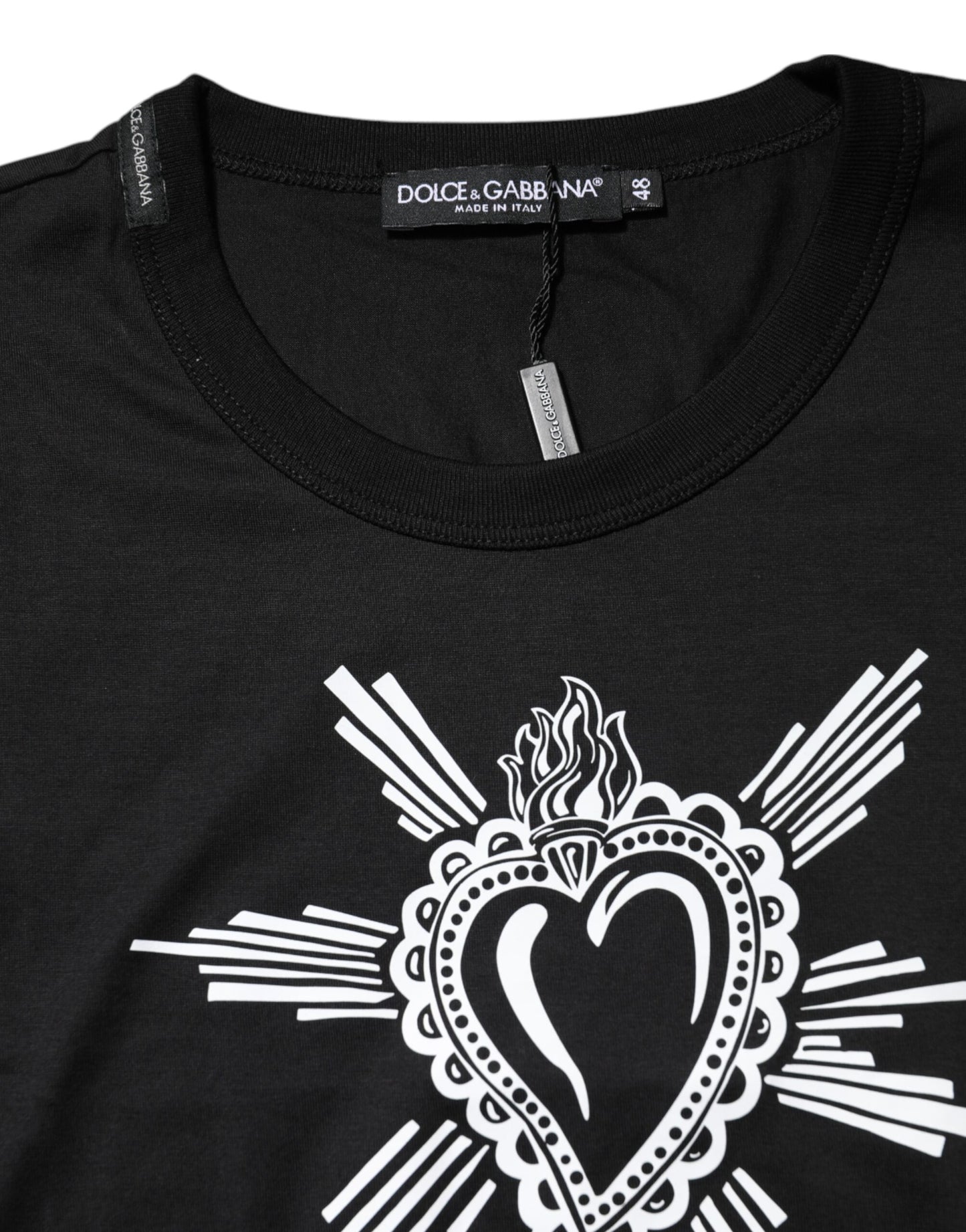 Dolce & Gabbana Black Crew Neck T-Shirt – Men's Luxury Cotton Tee