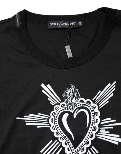 Dolce & Gabbana Black Crew Neck T-Shirt – Men's Luxury Cotton Tee