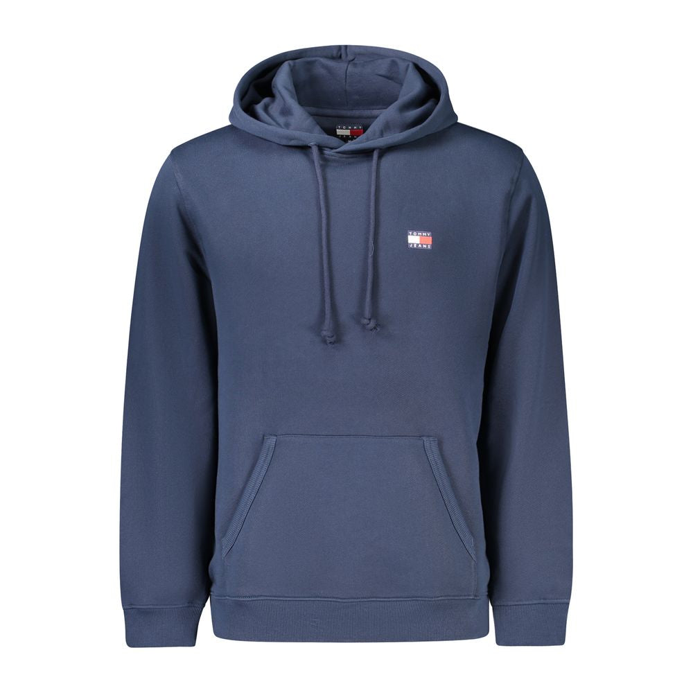 Tommy Hilfiger Blue Hoodie Men’s Logo Embroidered Sweatshirt Cotton Pullover