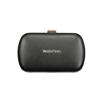 Valentino Black Polyethylene Clutch Bag with Chain Strap Designer Logo Handbag