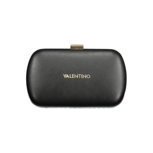 Valentino Black Polyethylene Clutch Bag with Chain Strap Designer Logo Handbag