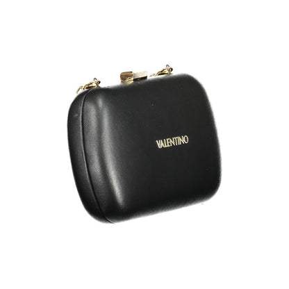 Valentino Black Polyethylene Clutch Bag with Chain Strap Designer Logo Handbag