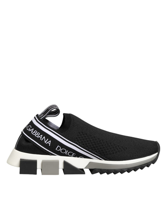 Dolce & Gabbana Sorrento Black Slip-On Sneakers – Luxury Designer Low Top Trainers